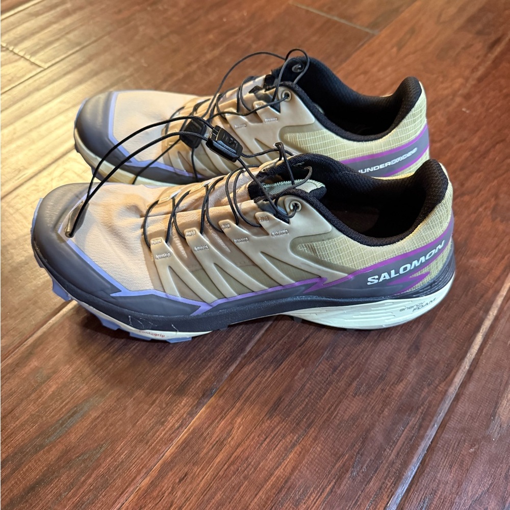 Salomon Thundercross women's trail running sneakers in Slate Green/Plum Kit 9